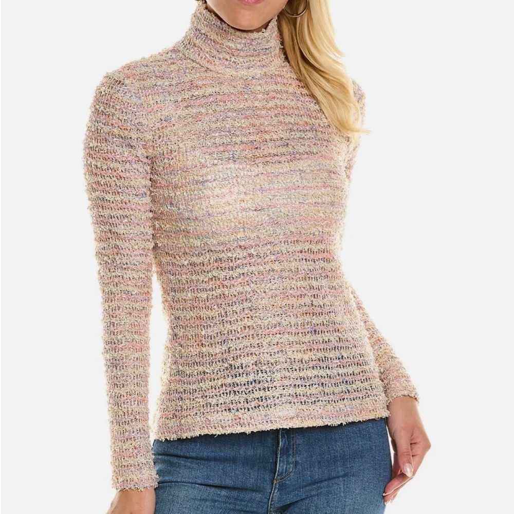 ST. JOHN TRANSPARENT TEXTURAL WOOL-BLEND TOP